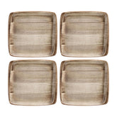 Bonna China Earth 6.25" x 5.75"  Square Brown Porcelain Plate (Set of 4)